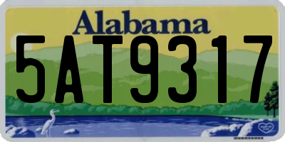 AL license plate 5AT9317