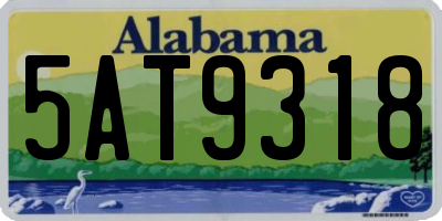 AL license plate 5AT9318