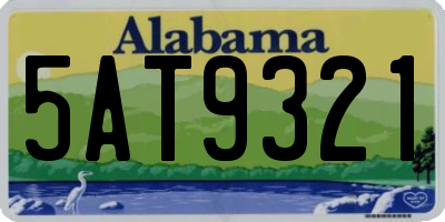 AL license plate 5AT9321
