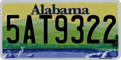 AL license plate 5AT9322