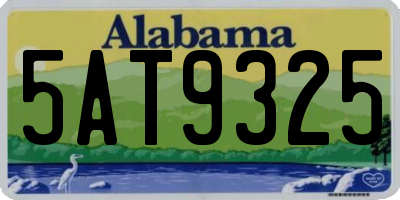 AL license plate 5AT9325