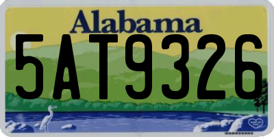 AL license plate 5AT9326