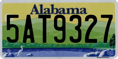 AL license plate 5AT9327