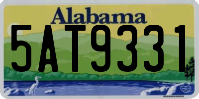 AL license plate 5AT9331