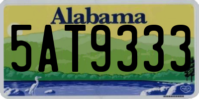 AL license plate 5AT9333