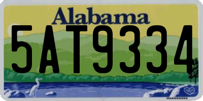 AL license plate 5AT9334