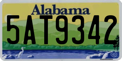 AL license plate 5AT9342