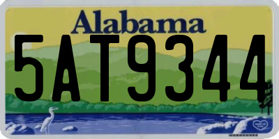 AL license plate 5AT9344