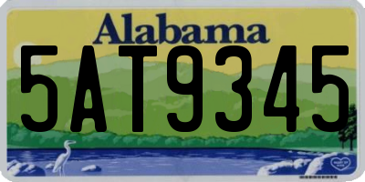 AL license plate 5AT9345