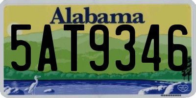 AL license plate 5AT9346