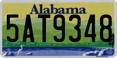 AL license plate 5AT9348