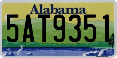 AL license plate 5AT9351