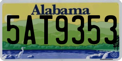 AL license plate 5AT9353