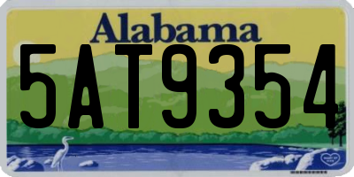 AL license plate 5AT9354