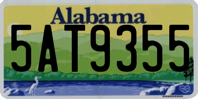 AL license plate 5AT9355