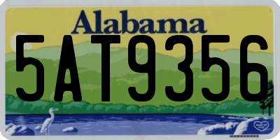 AL license plate 5AT9356
