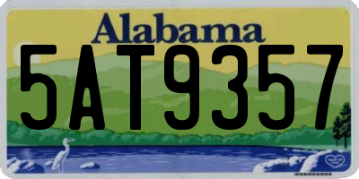 AL license plate 5AT9357