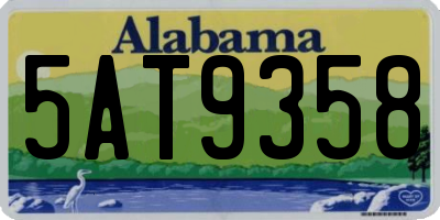 AL license plate 5AT9358