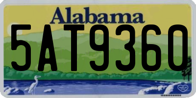 AL license plate 5AT9360