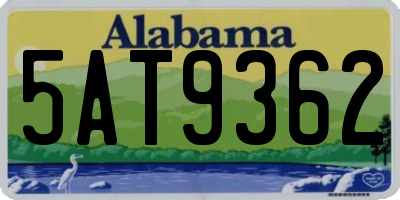 AL license plate 5AT9362