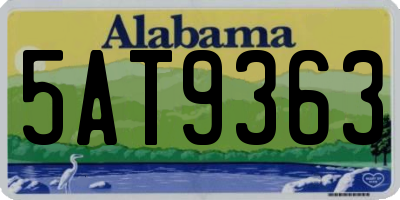 AL license plate 5AT9363