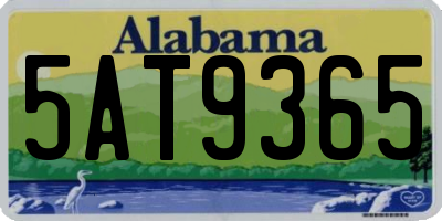 AL license plate 5AT9365