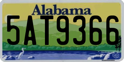 AL license plate 5AT9366