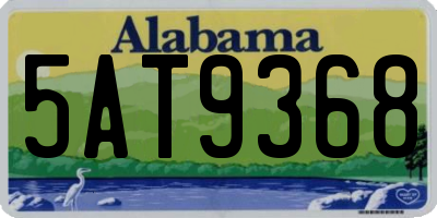 AL license plate 5AT9368