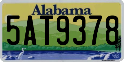 AL license plate 5AT9378