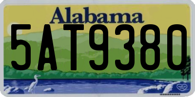 AL license plate 5AT9380
