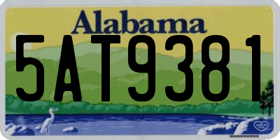 AL license plate 5AT9381