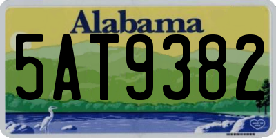 AL license plate 5AT9382