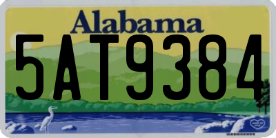 AL license plate 5AT9384