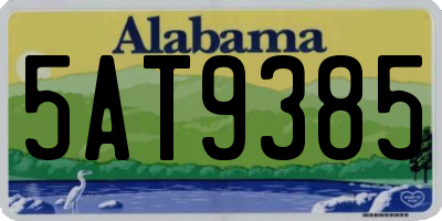 AL license plate 5AT9385