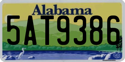AL license plate 5AT9386