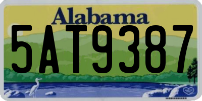 AL license plate 5AT9387