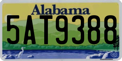 AL license plate 5AT9388