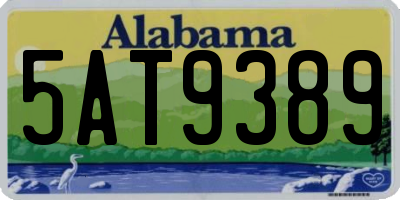 AL license plate 5AT9389