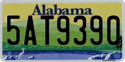 AL license plate 5AT9390
