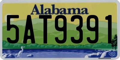 AL license plate 5AT9391