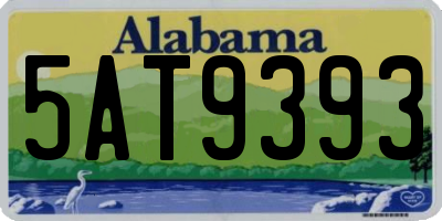 AL license plate 5AT9393