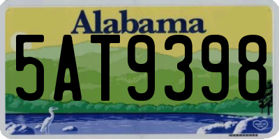 AL license plate 5AT9398