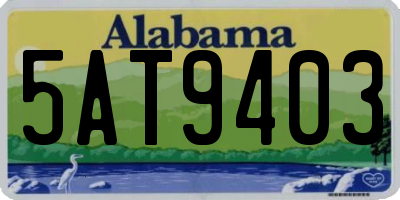 AL license plate 5AT9403