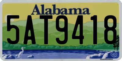 AL license plate 5AT9418