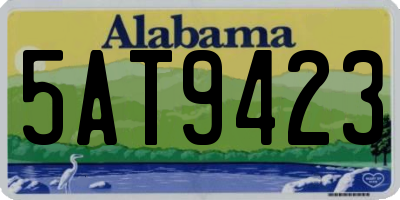 AL license plate 5AT9423