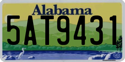 AL license plate 5AT9431