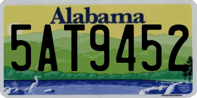 AL license plate 5AT9452