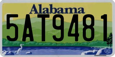 AL license plate 5AT9481