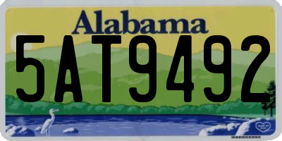 AL license plate 5AT9492