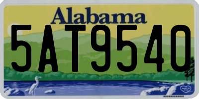 AL license plate 5AT9540
